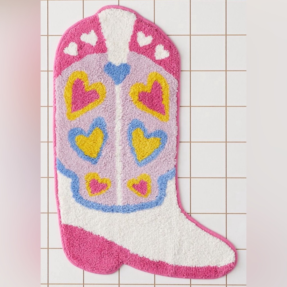 NWT Cowgirl Boot Bath Mat, Accent Rug, or Wall Hanging